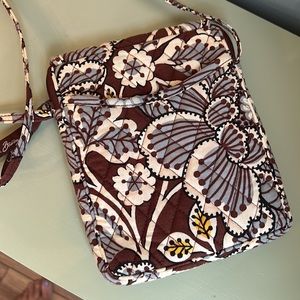 Vera Bradley Slate Blooms Brown/Tan Crossbody Bag